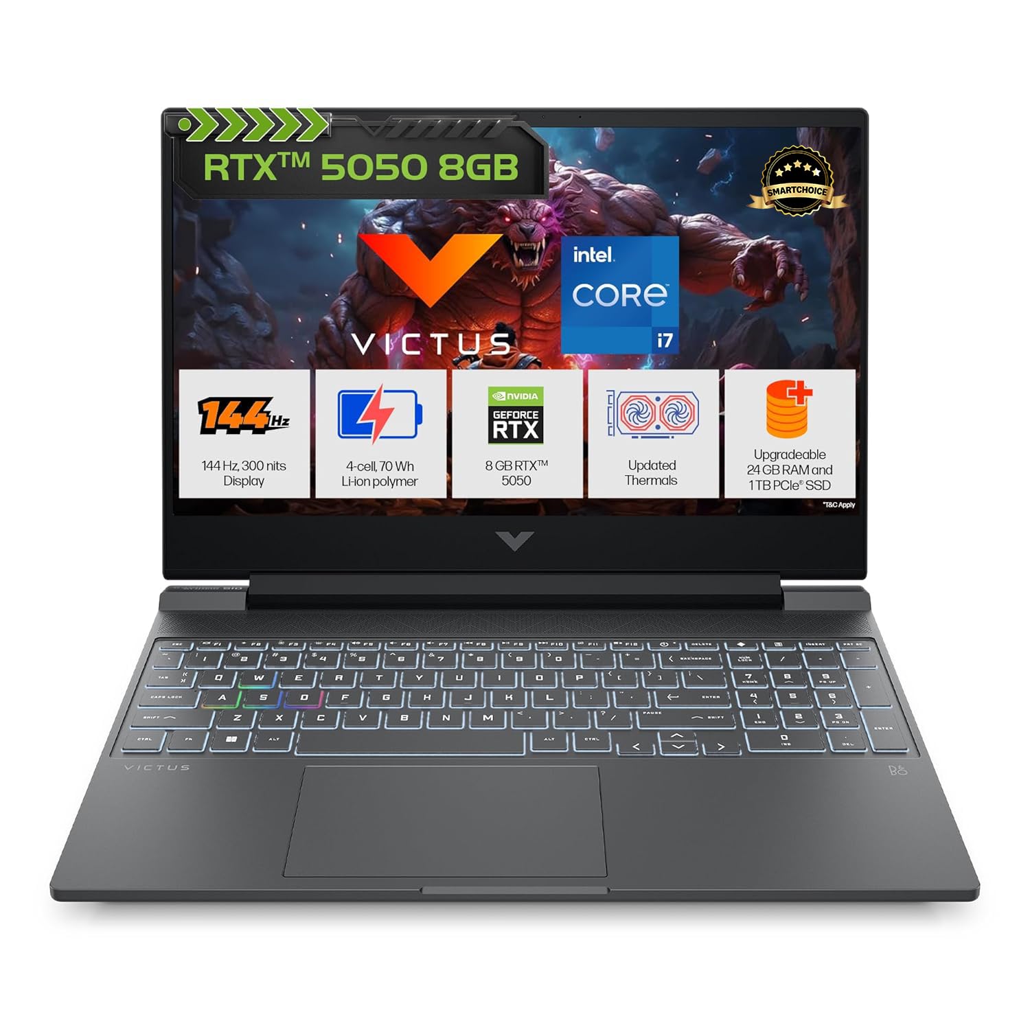 لپ تاپ اچ پی مدل HP Victus 15 i7-13620H 24GB Ram 1TB SSd 8GB RTX5050
